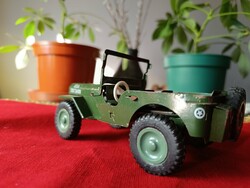 Retro Ites fém katonai amerikai dzsip Willys Jeep játékautó Szépen gurul Játékautó