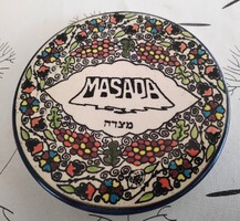  Ritka Izraeli Judaika Kerámia Fali Tál - Masada 12,5 cm