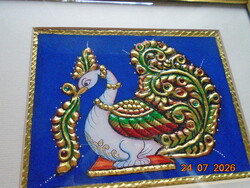 ANNA PAKSHI Tradicionális indiai TAMIL NADU Thanjavur Indiai üvegfestmény 22K arannyal és kövekkel