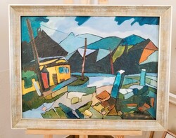 Szignózott Nagy  .....? tájkép festmény 68x54 cm kerettel
