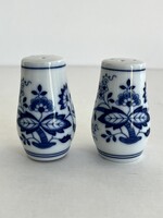 Régi, vintage német porcelán hagymamintás (Zwiebelmuster) só és bors szóró