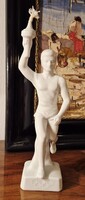 Német olimpiai fáklyás futó porcelán figura, 1936 Berlin
