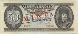 50 forint 1969 MINTA UNC "000058" Nagyon alacsony sorszám