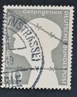 NSZK 1953 Hadifoglyok emléknapja 10 pfg pecsételt bélyeg (Michel 165)