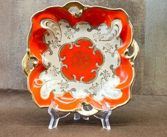 Antik Oscar Schlegelmilch Art Déco kézzel festett porcelán dísztál