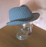Vintage kockás fedora trilby kalap – 57-es méret retro