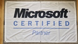 Rare retro Microsoft Certified Partner flag (circa 2000) - Collector's condition!