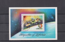 Külföldi Blokkbélyeg - Libéria 1975  -  Amerikai-Szovjet űrmisszió az Apollo-Szojuzban