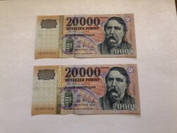 20.000 Ft-os bankjegy, alacsony sorszám