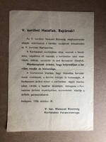 V. kerületi Hazafiak, Bajtársak! 1956 -os röplap