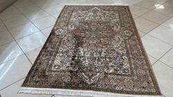 4371 ÁLOMSZÉP Kasmíri hernyóselyem Isfahan kézi perzsa szőnyeg 140X215CM