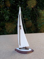 Balatoni emlék retro plexi vitorlás, 17,5 cm