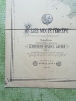 Antik Fejér vármegye térkép 1879. Szőgyény -Marich László főispán , jogtanácsos... úrnak...