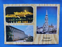 BUDAPEST - MOZAIK, postatiszta képeslap, 1979., Budai Vár, Mátyás-templom, Hotel Inter-continental