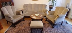 Baroque Armchair, Not Stained!! From the 1940s, Reupholstered 5 Years Ago