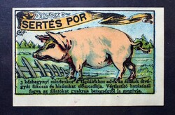 Sertés por / 3 késhegynyi mindenkor.. - régi , sertést ábrázoló reklám  cimke  5x7,4cm