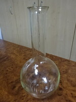 Kémiai üveg lombik, teljes magassága 20 cm. Jókai