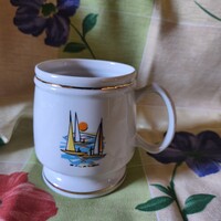 Retro Hollóházi balatoni porcelán korsó – 6,5 dl.