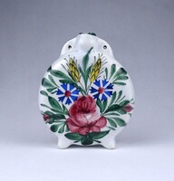 2B107 Antik búzavirág díszes Szakmáry Hollóházi kerámia kulacs 10.5 cm
