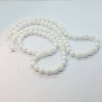 Porcelán fehér jáde ásványgyöngy 8 mm