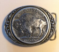 Gyűjtői darab Vintage USA Siskiyou tömör "pewter" övcsat (1988)