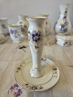 Zsolnay búzavirág mintás porcelán gyertyatartó