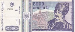 5.000   Lei  1993   Románia A képen látható Szép Állapotban