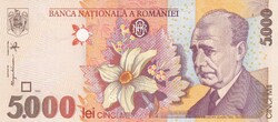 5.000   Lei  1998   Románia A képen látható Új  Állapotban