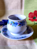Theo Kühn Bavaria pocakos, nefelejcs mintás német porcelán csésze aljjal
