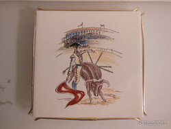 EDÉNYALÁTÉT - KÉZI FESTÉS - 17 x 17 x 2 cm - PORCELÁN - hibátlan