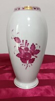 Herendi Apponyi purpur/málna színű/ váza 18.2 cm