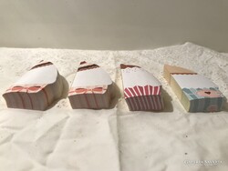 MUFFIN ALAKÚ JEGYZET TÖMB - 4 db - ÚJ - 9 x 4 cm - HIBÁTLAN