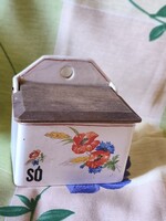 Retro kerámia sótartó pipacsos mintával