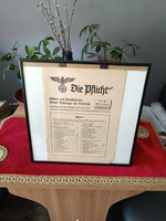 Eredeti Die Pflicht NSDAP thüringiai körzete hivatalos lap 1938 Weimar 6 oldal