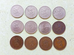 Csehszlovákia 12 db Különböző Érme 50 Halierov 1964-1992