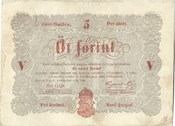 5 forint 1848 Kossuth bankó piros betűk