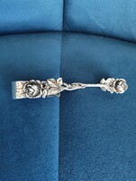 Antique Silver Rose Sugar Tongs (835)