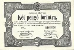 Két 2 pengő forintra 1849 Kincstári utalvány UNC Nagyon ritka ilyen állapotban.