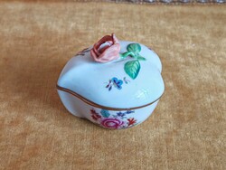 Herendi kézzel festett szív alakú porcelán bonbonier A162
