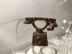FÉM - RÉZ - MINIATŰR - TELEFON - 5 x 4,5 x 2 cm - TÖMÖR - RETRO - OSZTRÁK - HIBÁTLAN