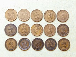 Csehszlovákia 15 db Különböző Érme 1 Korona 1962-1992