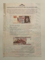 1998-as 500 Forint Bevezető, ismertető plakát - Hivatalos MNB kiadás - 30x42 cm / foltos állapotban