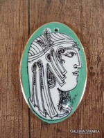 Régi Hollóházi Szász Endre porcelán medál