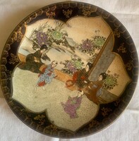 SATSUMA TÁNYÉR-Japán .MEIJI KOR-1868-1912-RYUN FUZAN szignójával