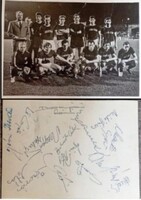 MÚZEUMI RITKASÁG – EREDETI 1972-ES FTC MNK-DÖNTŐS CSAPATFOTÓ A TELJES CSAPAT EREDETI ALÁÍRÁSAIVAL, K