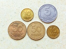 Ukraine 5 pcs Different Coins 5 10 50 Kopijok Kopek 1992-2022