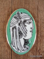 Régi Hollóházi Szász Endre porcelán medál