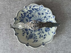 Original Dutch Delfts Blauw Hand-Painted Footed Serving Platter (21 cm)