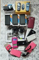 Retró telefon csomag, telefonok, aksik, üveg fólia,tokok, dobozok