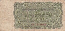 5  Korona  1961  Csehszlovákia  A képen látható állapotban